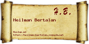 Heilman Bertalan névjegykártya